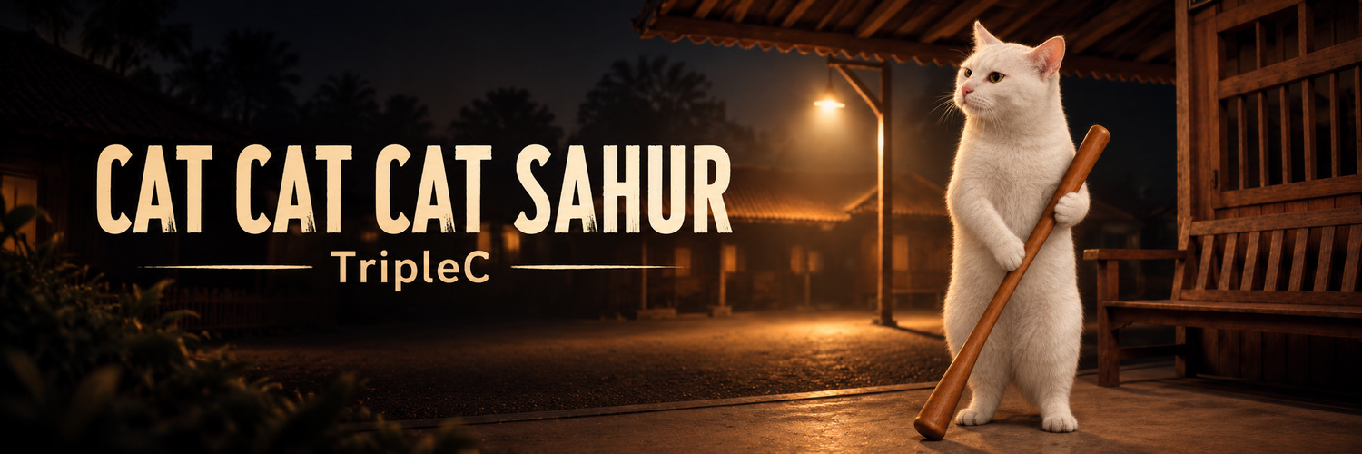 Cat Cat Cat Sahur banner — the street before dawn